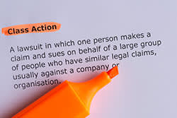 A Paper with "Class Action" highlighted