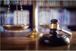 Scales of justice and gavel