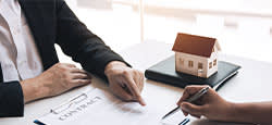 Landlord pointing at contract