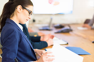 Business woman working in an office