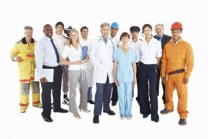 Group of workers of different occupations