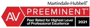 Preeminent peer rater for highest level of professional excellence 2021