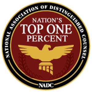 national association of distinguished counsel top one percent badge