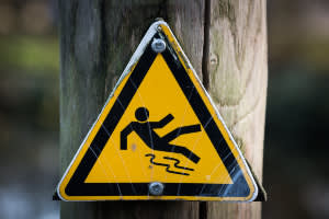 Warning sign about slippery surfaces
