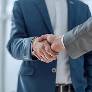 Handshake between two business people