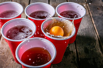 A game of beer pong