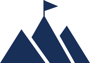 Mountain with flag on top