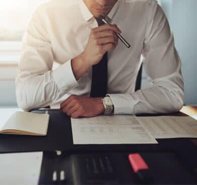 man sitting at a desk