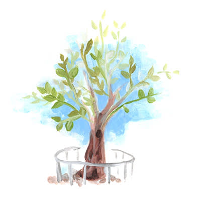 Artistic representation of the Survivor Tree 9-11 memorial