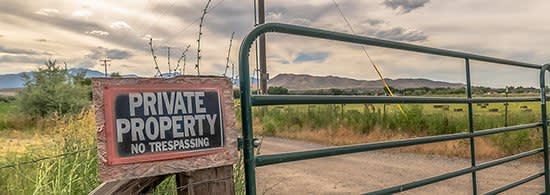 Private Property Sign on a gate