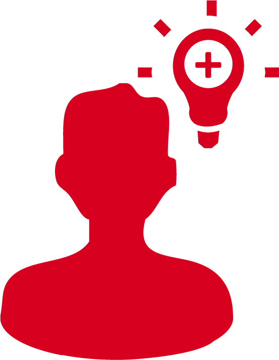 Person and lightbulb icon