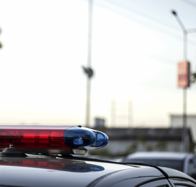 Siren on Top of Police Car up close photo