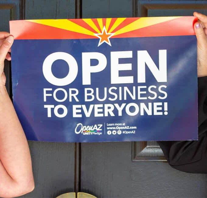 Open for Business to Everyone! sign