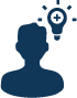 Person and lightbulb icon