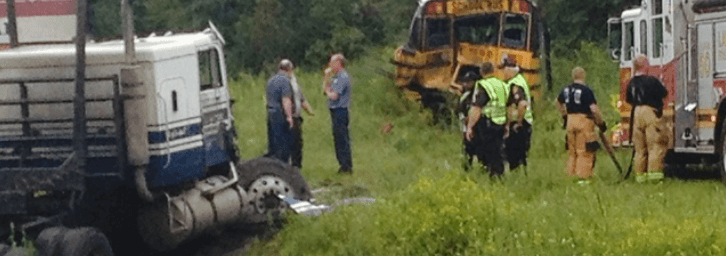 Car crash scene