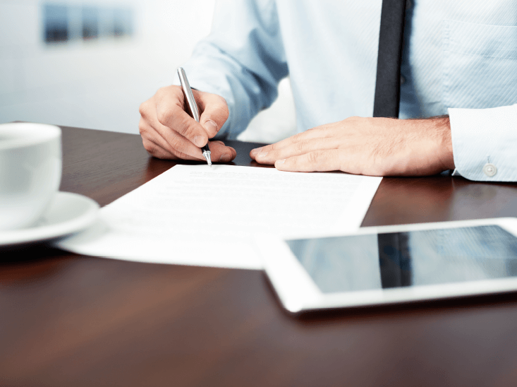 Man Reviewing a Document