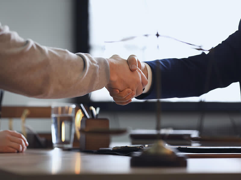 Handshake between two business people