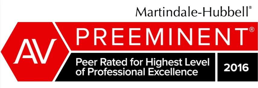 AV Preeminent Peer Rated for Highest Level of Professional Excellence 2016