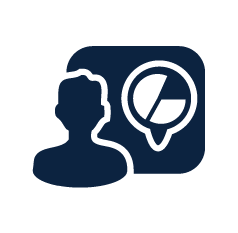 Person and pie chart icon