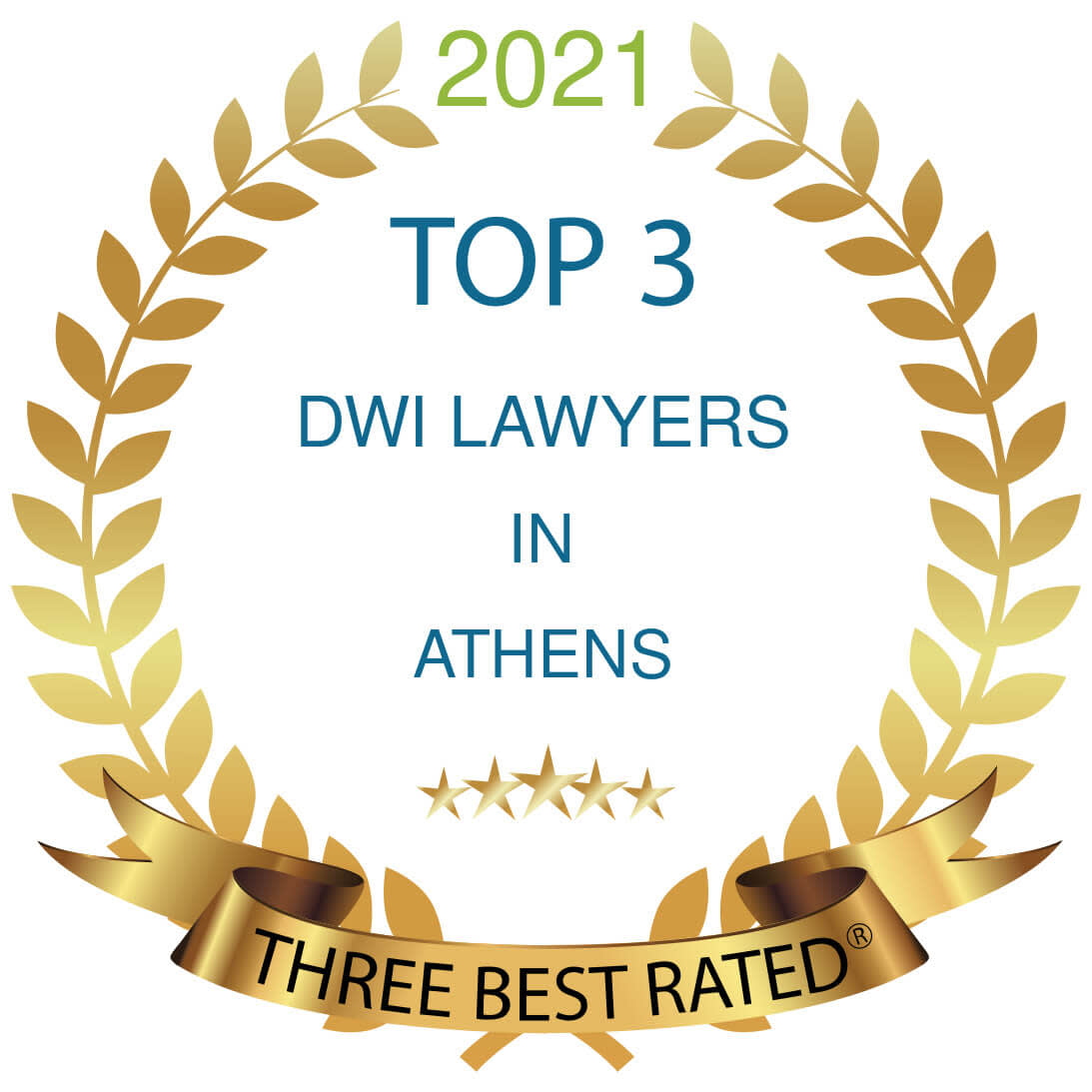 2021 Top 3 DWI Lawyers in Athens badge