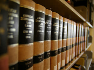 Shelf of law books