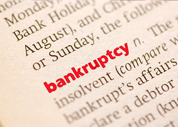 Bankruptcy entry in a dictonary 