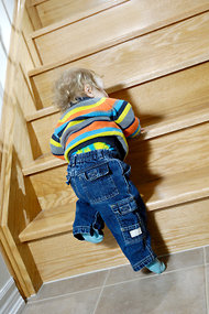 Child climbing on stairs