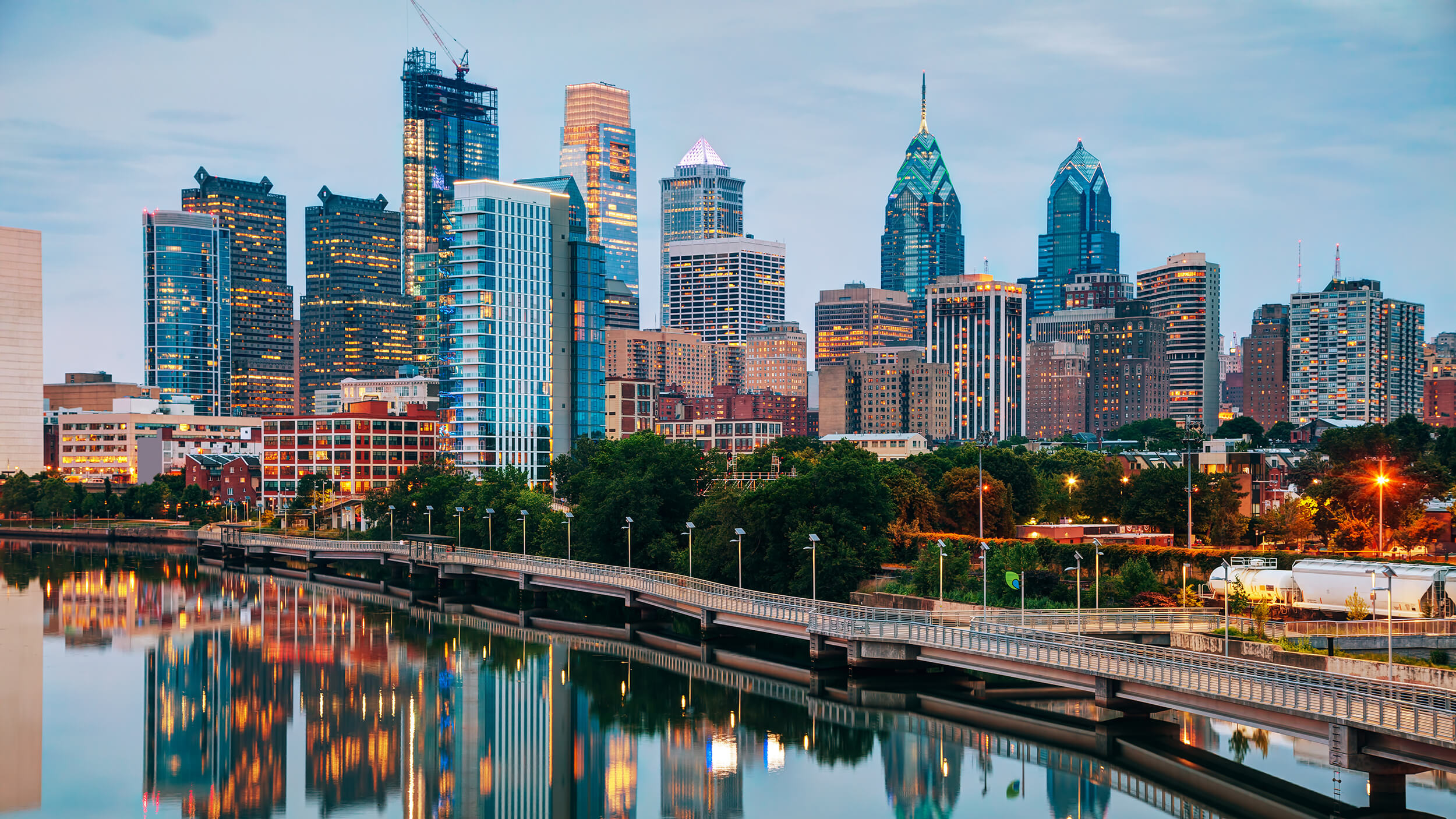 Skyline of Philadelphia, Pennsylvania at night