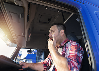 Yawning truck driver