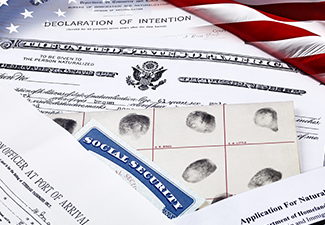  Immigration Documents with US Flag By Pamela Au