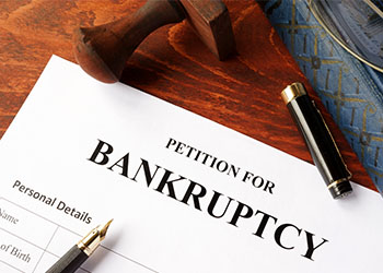 Petition for Bankruptcy on an office table