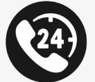 Phone icon with a 24 timer on it