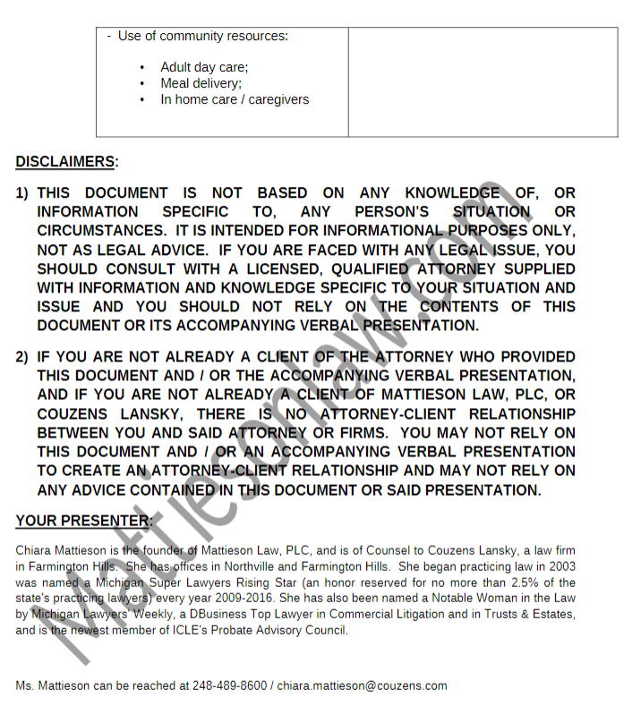 Mattieson Law Chart