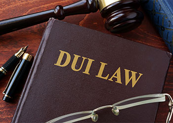 DUI Law title on a book and gavel