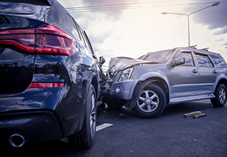 Two cars after an accident