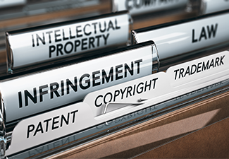 Intellectual Property Rights, Copyright, Patent or Trademark Infringement on tabs of file folders