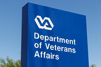 Blue department of veterans affairs sign