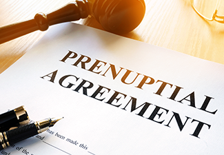 Prenuptial Agreement on a table.