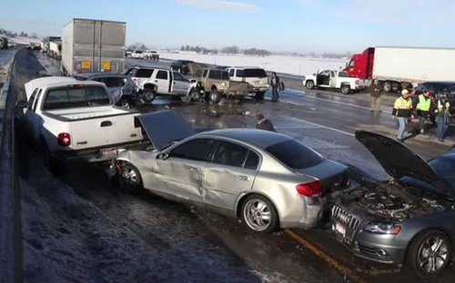 Car crash scene
