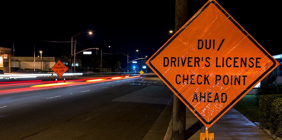 DUI Checkpoint road sign