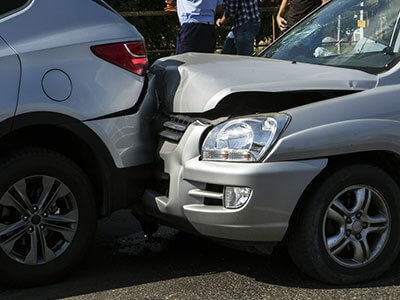 Car crash scene