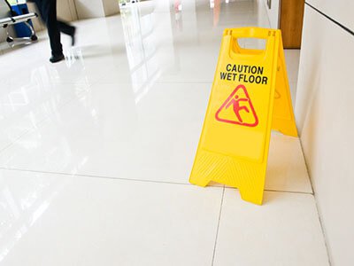 Caution wet floor