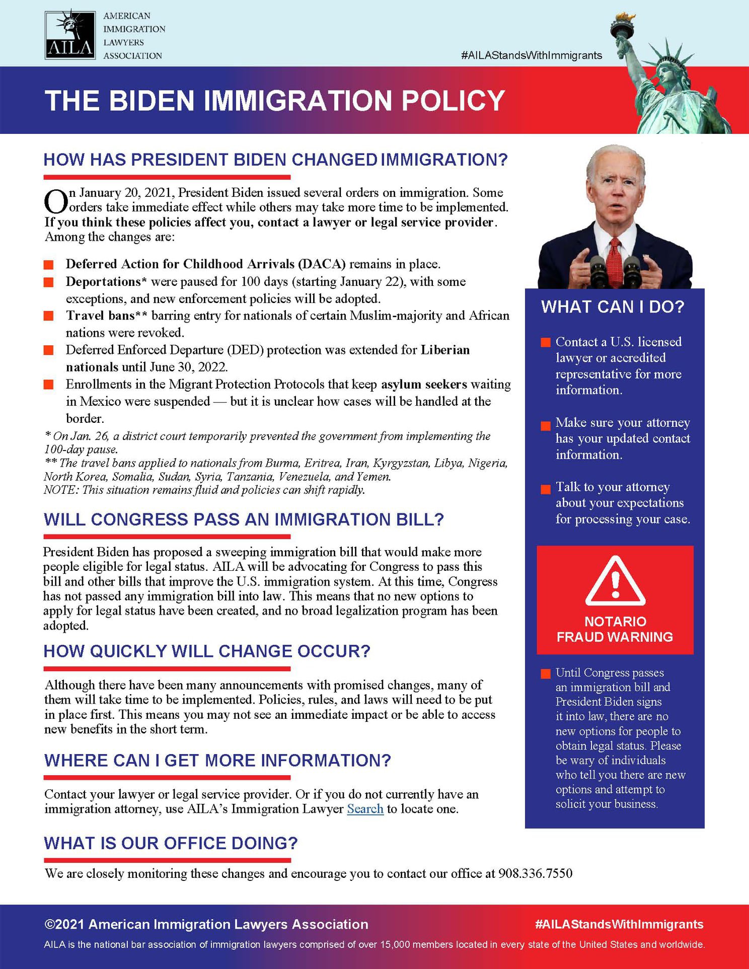 Documento de política de inmigración de Biden