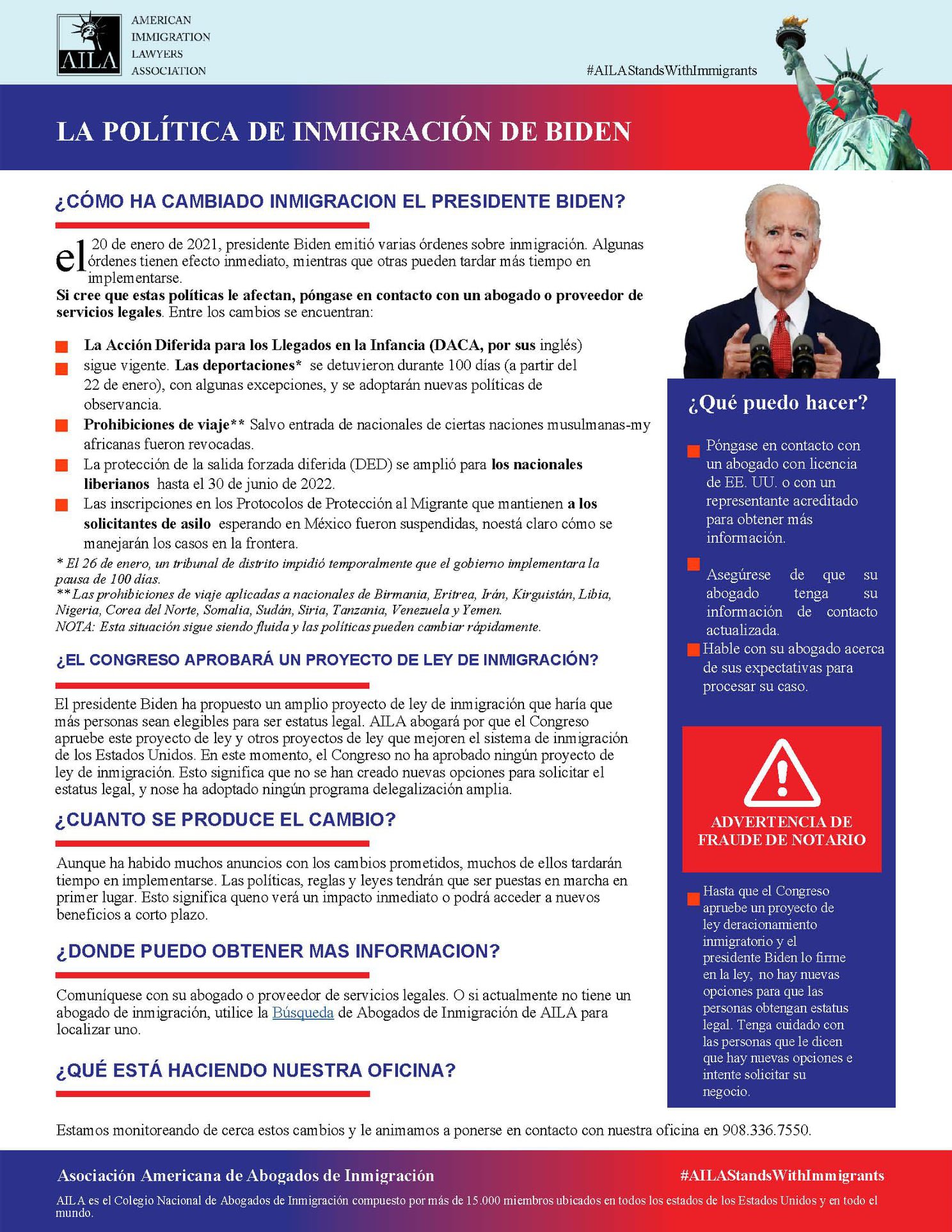 Documento de Politica de Inmigracion de Biden