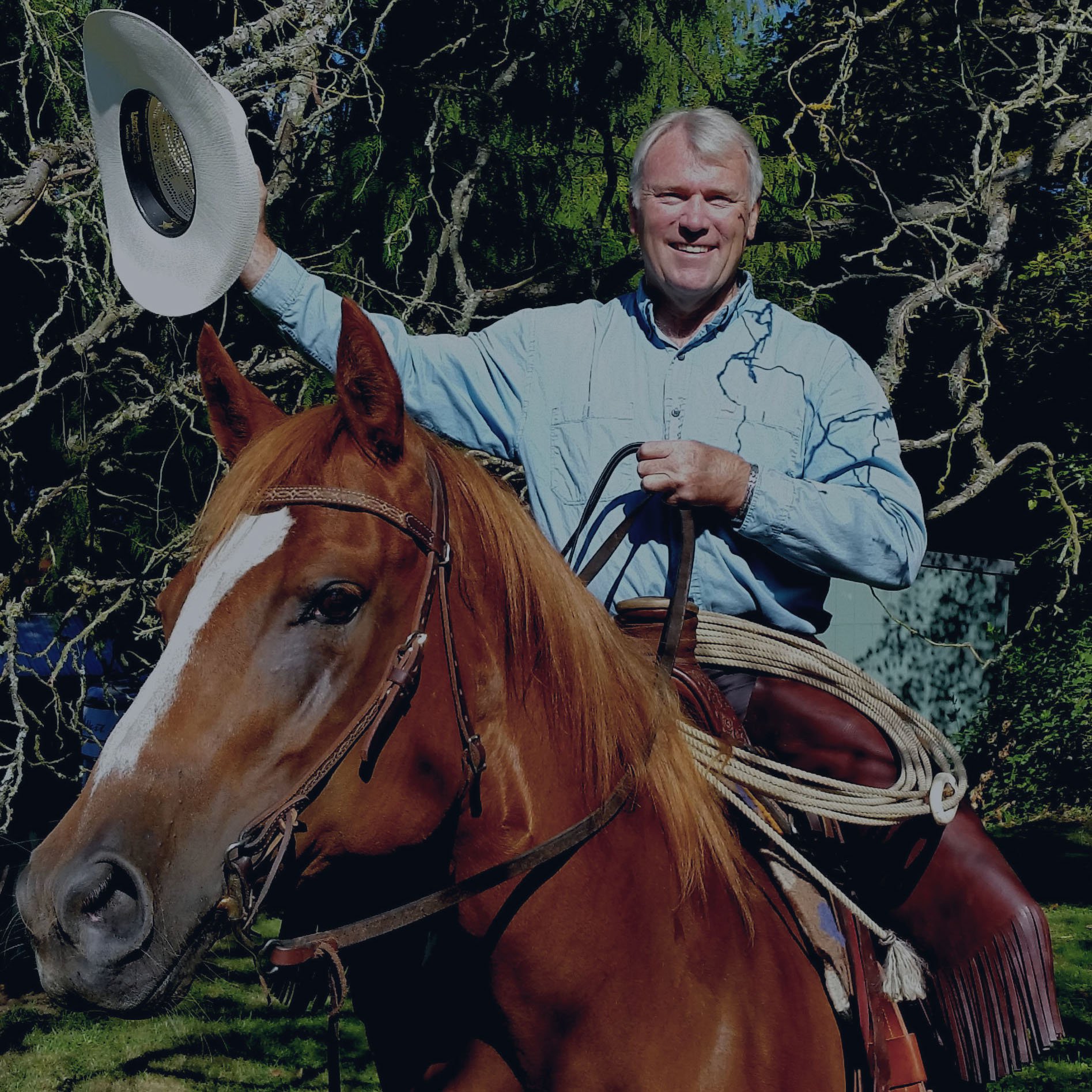 Brian K. Leonard on horseback
