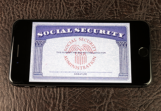 Social Security Card Blank on A Smartphone