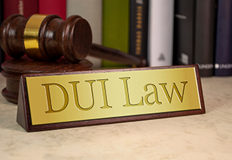 Golden Sign with Gavel and DUI Law