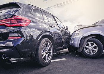 Car crash dangerous accident on the road