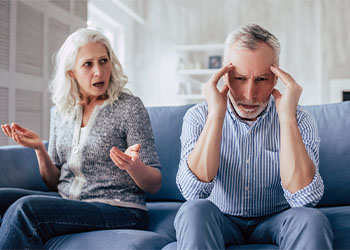 Unhappy Senior Couple at Home