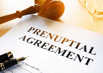 Prenuptial Agreement on a table